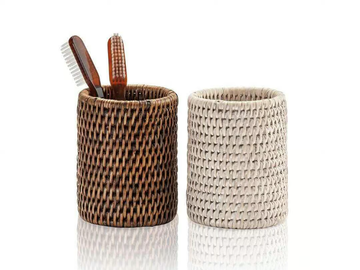 BASKET BER - Countertop rattan toothbrush holder by DECOR WALTHER - view 2